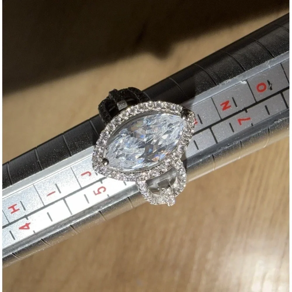 Natural Sky Blue‎ Topaz Marquise Cut 925 Sterling Silver Ring Size 6
